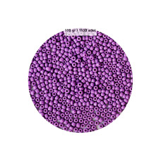 Mor Renk 4 mm Yaklaşık 1100 adet / 100 gram Cam Boncuk Oya Yazma Bileklik ve Kolye 