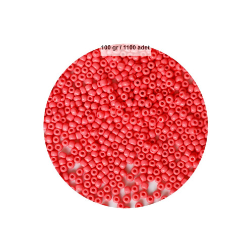 Karpuz Pembesi Renk 4 mm Yaklaşık 1100 adet / 100 gram Cam Boncuk Oya Yazma Bileklik ve Kolye