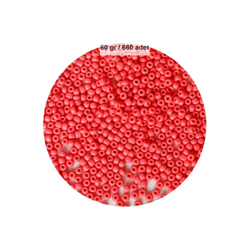 Karpuz Pembesi Renk 4 mm Yaklaşık 660 adet / 60 gram Cam Boncuk Oya Yazma Bileklik ve Kolye