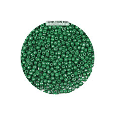 Koyu Yeşil Renk 4 mm Yaklaşık 1100 adet / 100 gram Cam Boncuk Oya Yazma Bileklik ve Kolye 