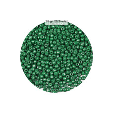 Koyu Yeşil Renk 4 mm Yaklaşık 220 adet/20 gram Cam Boncuk Oya Yazma Bileklik ve Kolye 