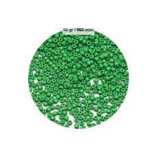 Opak Yeşil Renk 4 mm Yaklaşık 660 adet / 60 gram Cam Boncuk Oya Yazma Bileklik ve Kolye 