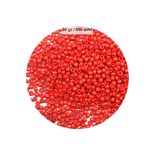 Koyu Turuncu Renk 4 mm Yaklaşık 660 adet / 60 gram Cam Boncuk Oya Yazma Bileklik ve Kolye