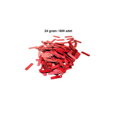 Kırmızı 15 x 5 mm Dantel Oya Yazma Halhal Abiye Lazer Kesim Pul 600 adet / 24 gram 