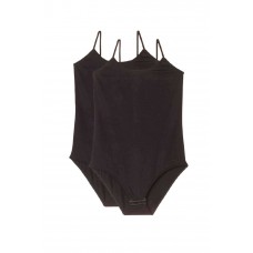 2 Adet İp Askılı Kadın Çıtçıtlı Body Siyah 