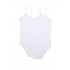 2 Adet İp Askılı Kadın Çıtçıtlı Body Beyaz 