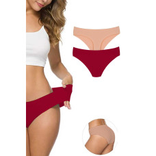 2 Adet Kadın Dikişsiz Lazer Kesim Esnek İz yapmayan Külot S6 