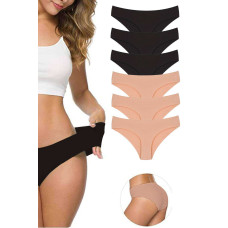 6 Adet Kadın Dikişsiz Lazer Kesim Esnek İz yapmayan Külot S2 