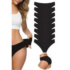 8 Adet Kadın Dikişsiz Lazer Kesim Esnek İz yapmayan Külot Siyah 