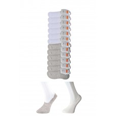 Gri ve Beyaz Erkek Babet Çorap 12 çift 