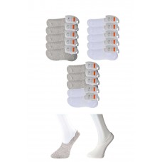 Gri ve Beyaz Erkek Babet Çorap 15 çift 