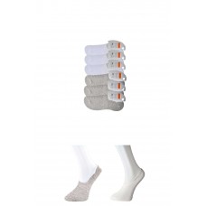 Gri ve Beyaz Erkek Babet Çorap 6 çift 