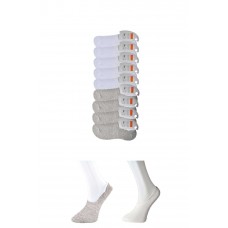 Gri ve Beyaz Erkek Babet Çorap 9 çift 