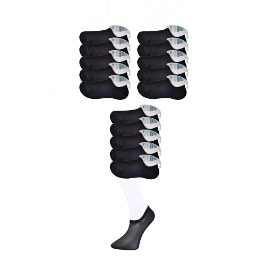 Siyah Erkek Görünmez Çorap 15 çift