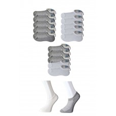 Gri ve Beyaz Erkek Görünmez Çorap 15 çift 