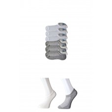 Gri ve Beyaz Erkek Görünmez Çorap 6 çift 