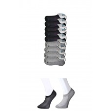 Siyah ve Gri Erkek Görünmez Çorap 9 çift 