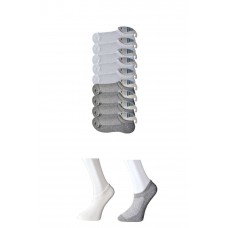 Gri ve Beyaz Erkek Görünmez Çorap 9 çift 