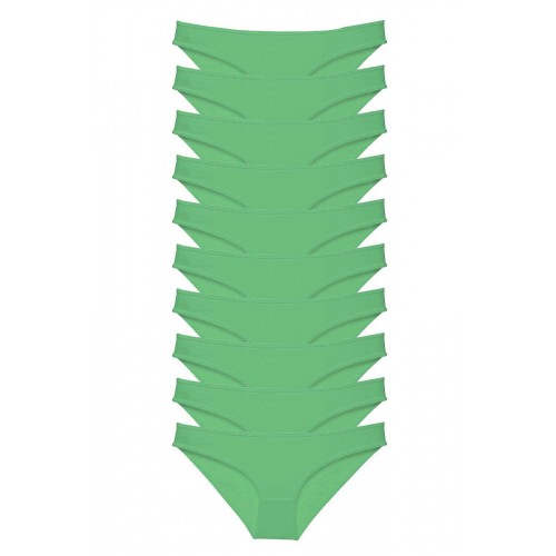 10 adet Süper Eko Set Likralı Kadın Slip Külot Yeşil