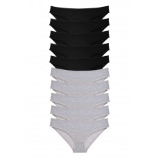 10 adet Süper Eko Set Likralı Kadın Slip Külot Siyah Gri