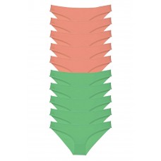 10 adet Eko Set Likralı Kadın Slip Külot Pudra Yeşil 