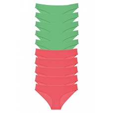 10 adet Eko Set Likralı Kadın Slip Külot Yeşil Fuşya 