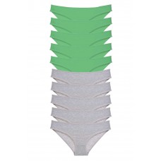 10 adet Süper Eko Set Likralı Kadın Slip Külot Yeşil Gri 