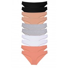 10 adet Süper Eko Set Likralı Kadın Slip Külot Siyah Ten Gri Beyaz Pudra 