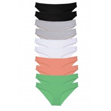 10 adet Süper Eko Set Likralı Kadın Slip Külot Siyah Gri Beyaz Pudra Yeşil 