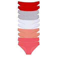 10 adet Süper Eko Set Likralı Kadın Slip Külot Kırmızı Gri Beyaz Pudra Fuşya 