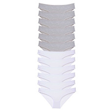 12 adet Süper Eko Set Likralı Kadın Slip Külot Gri Beyaz 