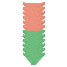 12 adet Eko Set Likralı Kadın Slip Külot Pudra Yeşil 