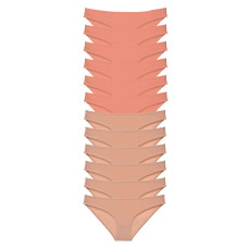 12 adet Süper Eko Set Likralı Kadın Slip Külot Pudra Ten 