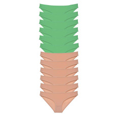 12 adet Süper Eko Set Likralı Kadın Slip Külot Yeşil Ten 