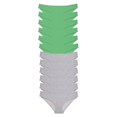 12 adet Süper Eko Set Likralı Kadın Slip Külot Yeşil Gri 