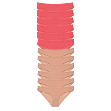 12 adet Süper Eko Set Likralı Kadın Slip Külot Fuşya Ten 