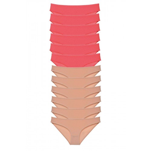 12 adet Süper Eko Set Likralı Kadın Slip Külot Fuşya Ten