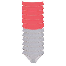 12 adet Süper Eko Set Likralı Kadın Slip Külot Fuşya Gri 