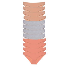 12 adet Süper Eko Set Likralı Kadın Slip Külot Ten Gri Pudra 