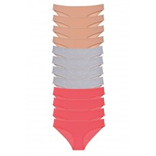 12 adet Süper Eko Set Likralı Kadın Slip Külot Ten Gri Fuşya