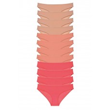 12 adet Süper Eko Set Likralı Kadın Slip Külot Ten Pudra Fuşya