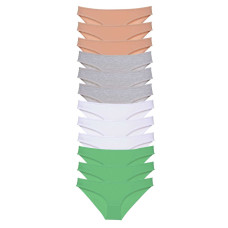 12 adet Süper Eko Set Likralı Kadın Slip Külot Ten Gri Beyaz Yeşil 