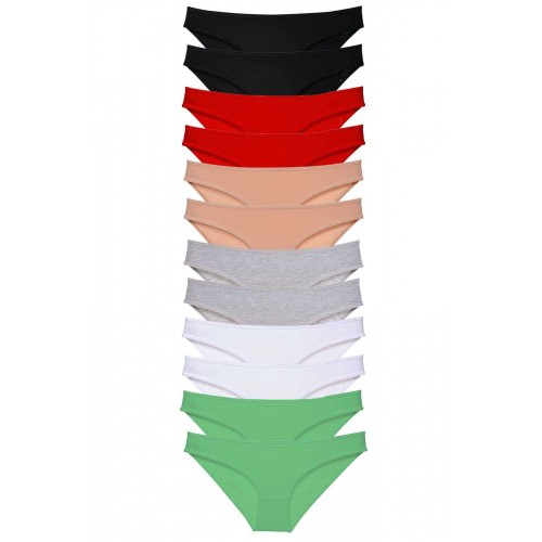 12 adet Süper Eko Set Likralı Kadın Slip Külot Set 2