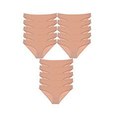 15 adet Süper Eko Set Likralı Kadın Slip Külot Ten 