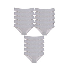 15 adet Süper Eko Set Likralı Kadın Slip Külot Gri 