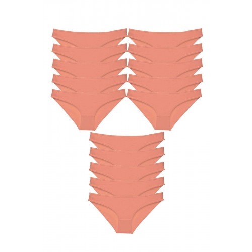 15 adet Süper Eko Set Likralı Kadın Slip Külot Pudra