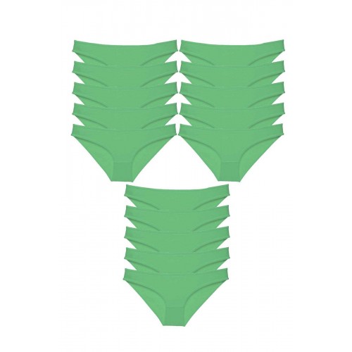 15 adet Süper Eko Set Likralı Kadın Slip Külot Yeşil