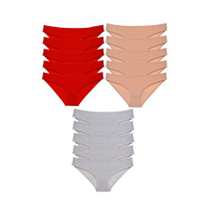 15 adet Süper Eko Set Likralı Kadın Slip Külot 513 