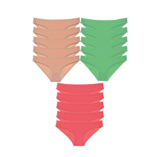 15 adet Süper Eko Set Likralı Kadın Slip Külot Ten Yeşil Fuşya 