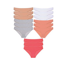 15 adet Süper Eko Set Likralı Kadın Slip Külot Ten Gri Beyaz Pudra Fuşya 